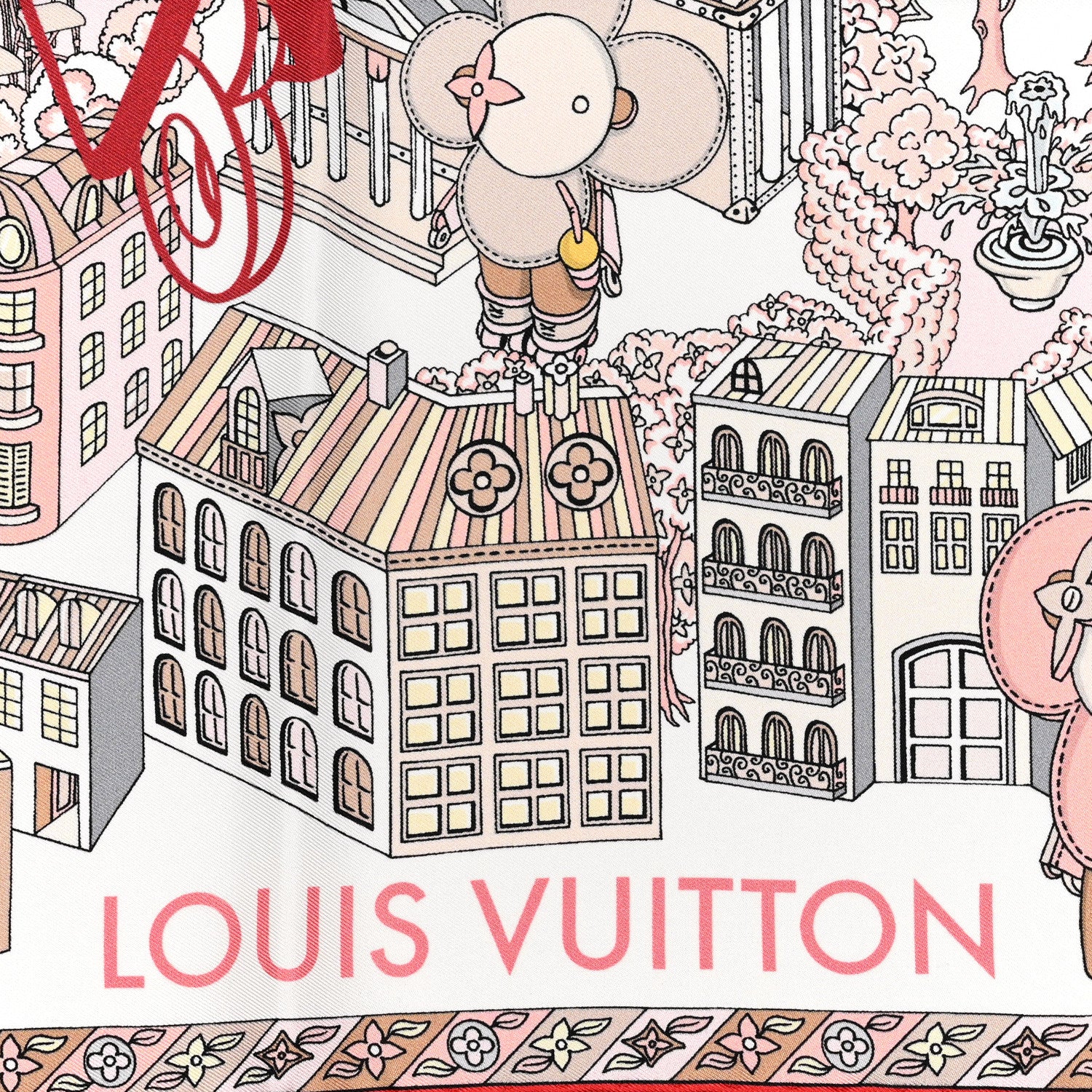 Louis Vuitton Silk Cache Cache Square 90 Scarf Pink 2 of 3