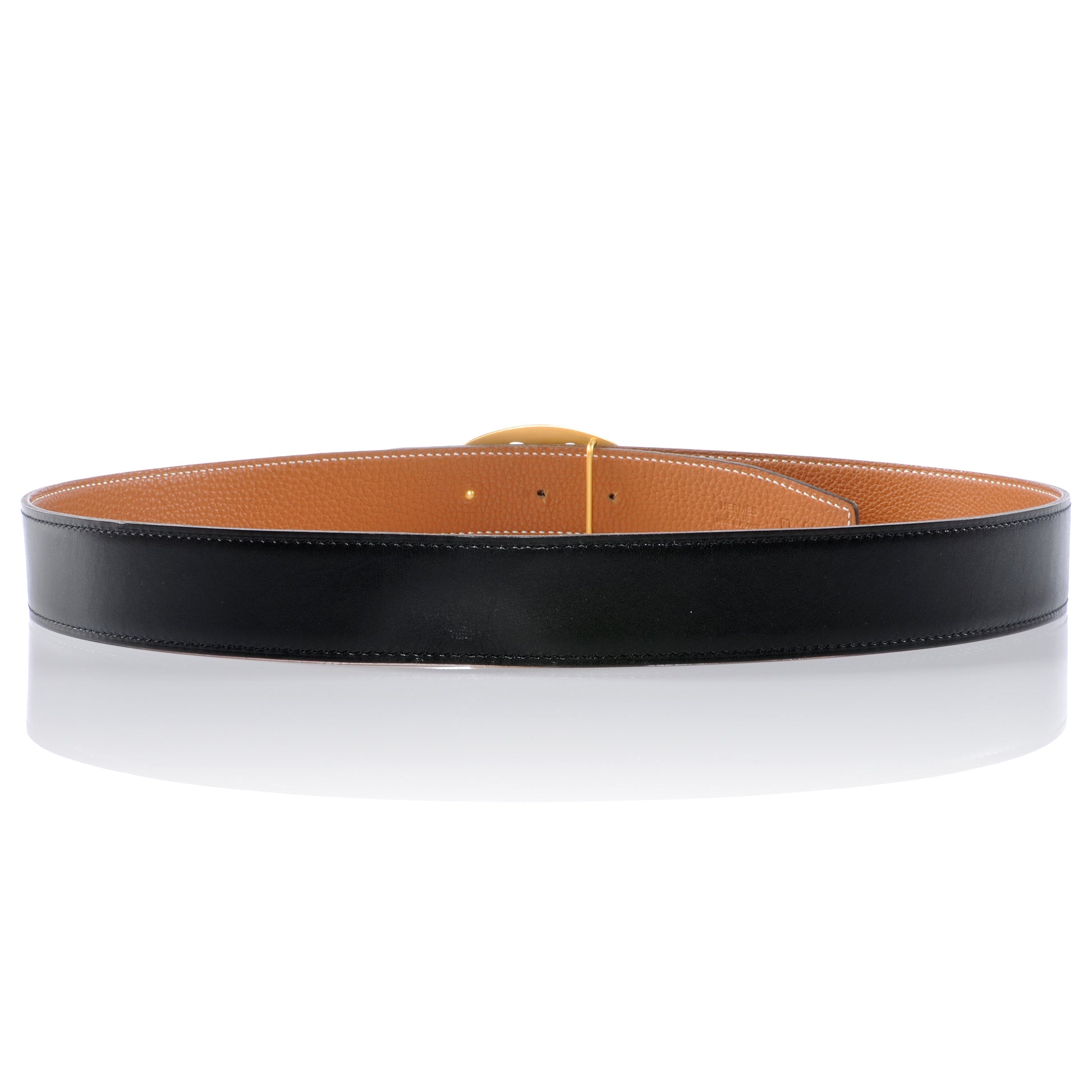 Hermes Box Togo Reversible Belt 90 Noir Gold 3 of 7