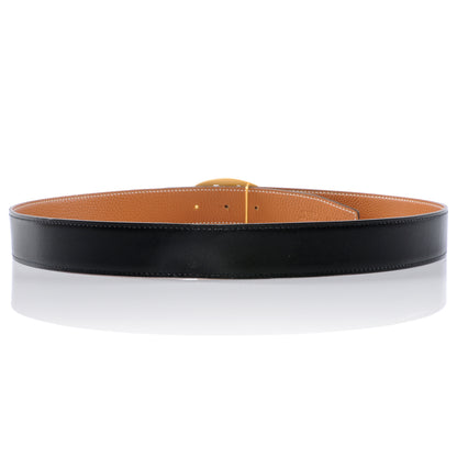 Hermes Box Togo Reversible Belt 90 Noir Gold 3 of 7