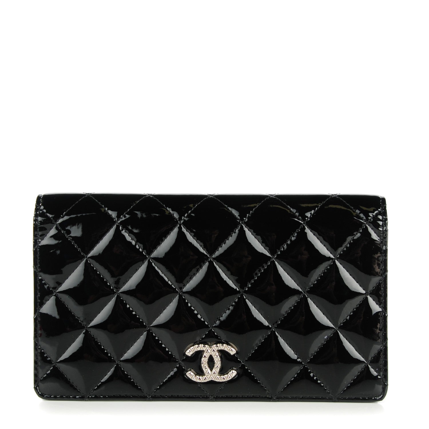 Chanel Patent Quilted Brilliant Yen Wallet Black 1 of 8
