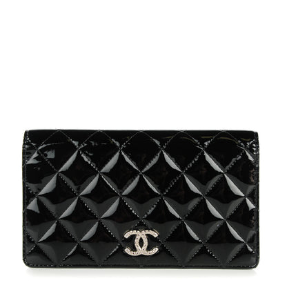 Chanel Patent Quilted Brilliant Yen Wallet Black 1 of 8