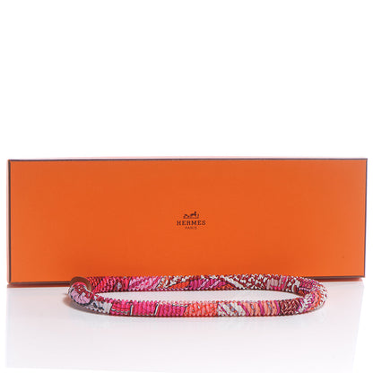 Hermes Silk Collier Plisse En Soie Petit H Pleated Necklace 6 of 6