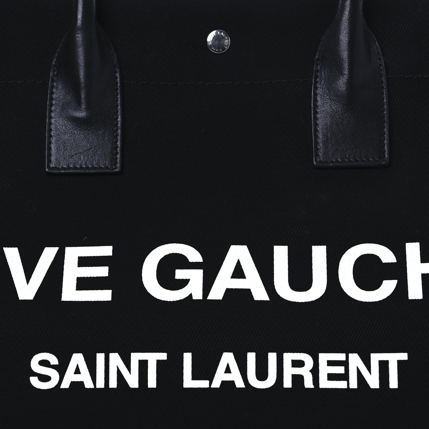 Linen Calfskin Rive Gauche Tote Black