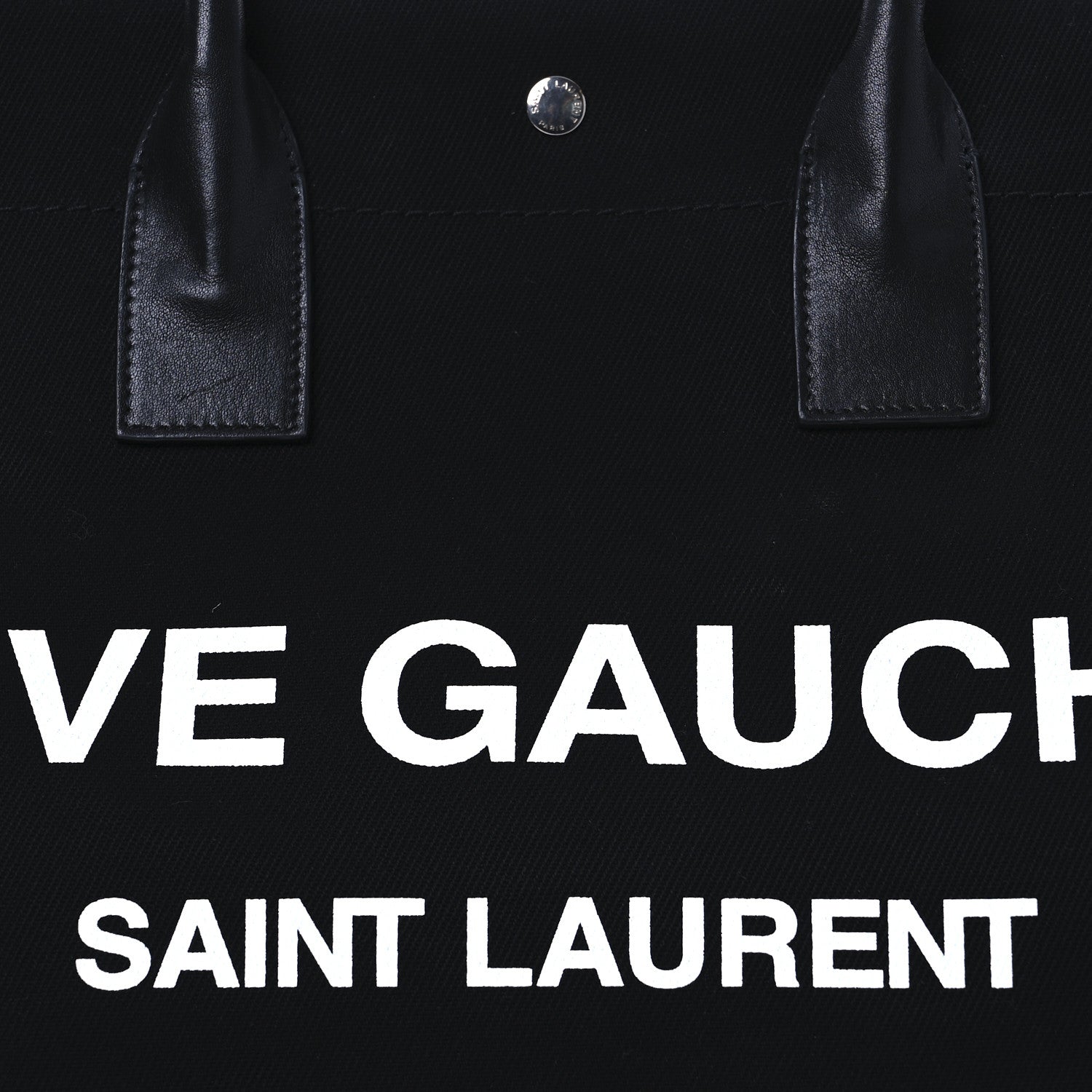 Saint Laurent Linen Calfskin Rive Gauche Tote Black 8 of 13