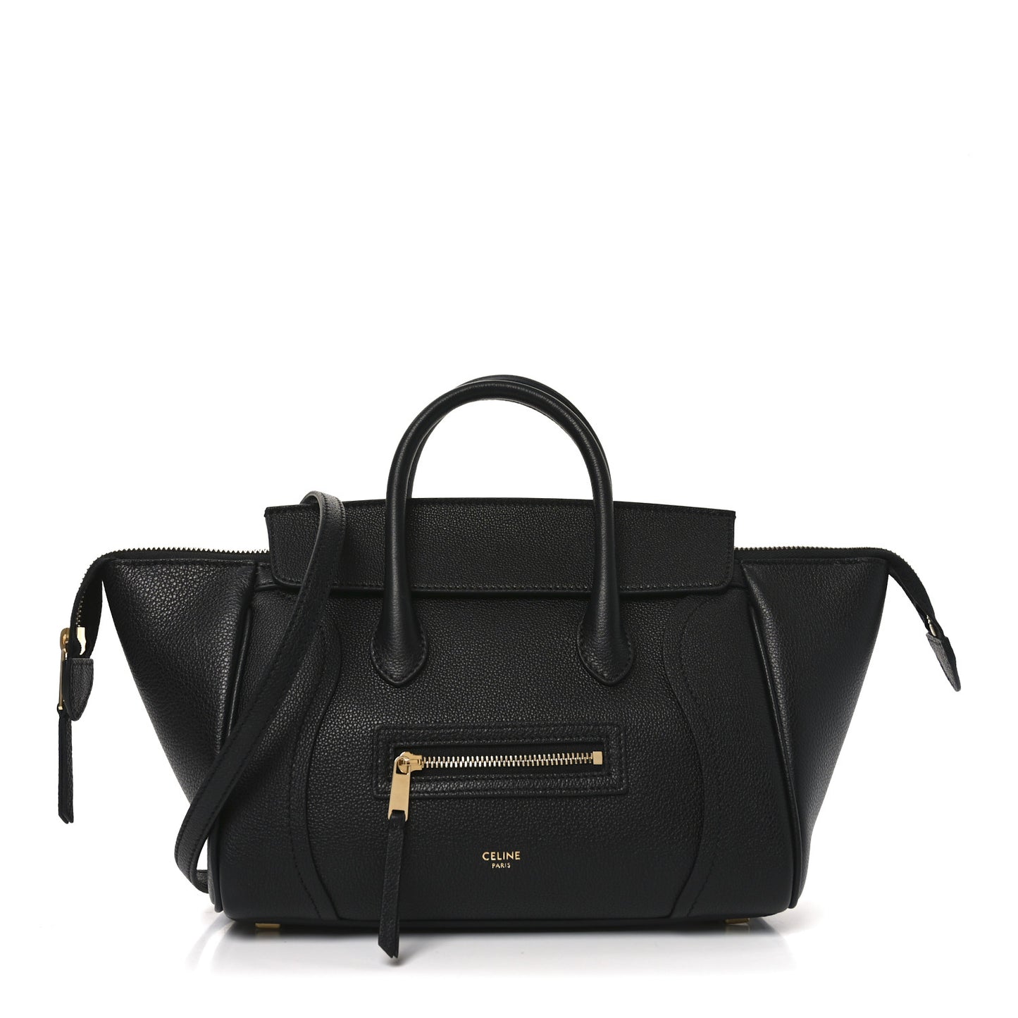 Supple Shiny Lambskin Little New Luggage Black