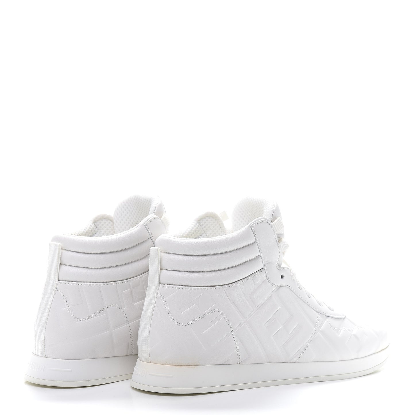 Nappa Macro FF Embossed Womens High Top Sneakers 37.5 White Ice