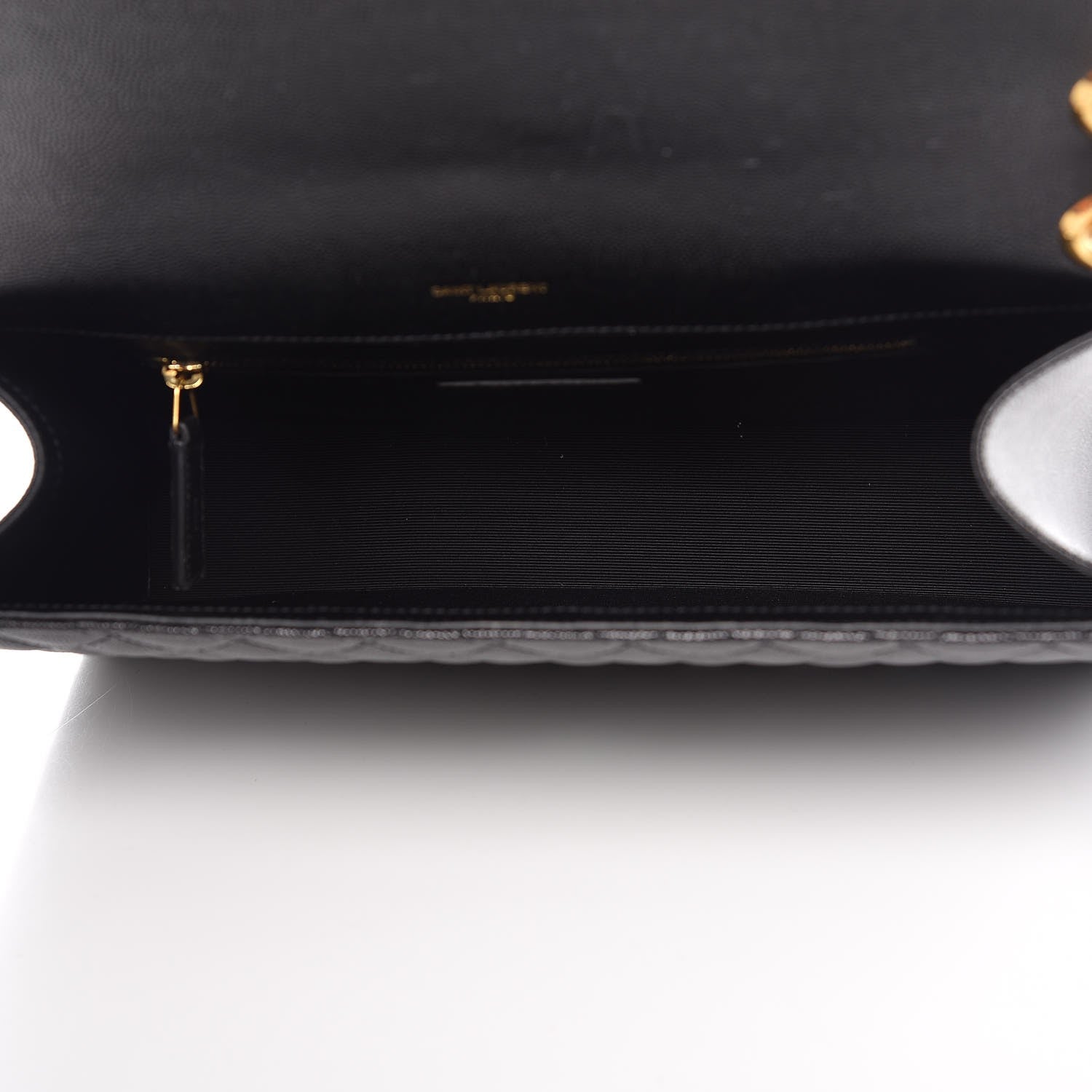 Saint Laurent Grain De Poudre Textured Mixed Matelasse Large Triquilt Monogram Satchel Black 5 of 7