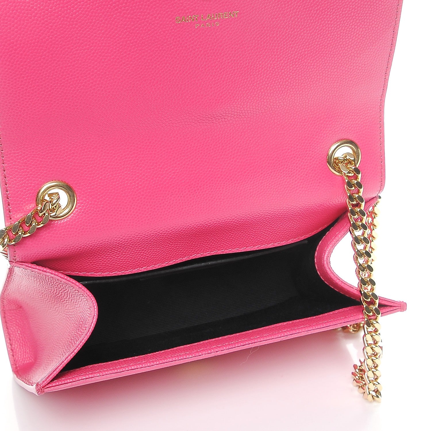 Saint Laurent Grain De Poudre Small Monogram Kate Satchel Fuchsia 5 of 9