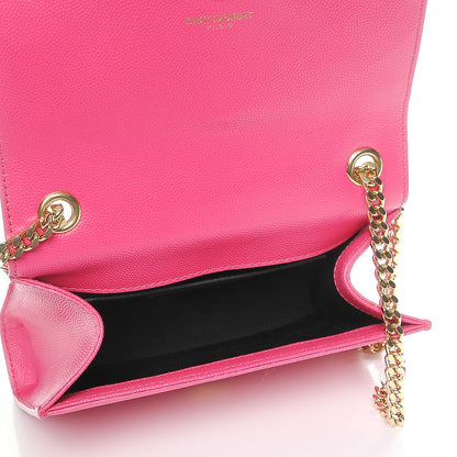 Saint Laurent Grain De Poudre Small Monogram Kate Satchel Fuchsia 5 of 9
