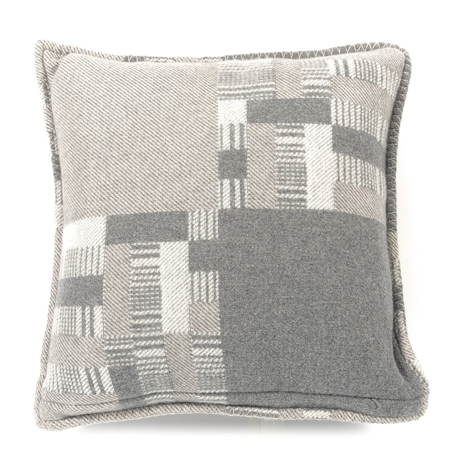 Hermes Wool Cashmere Avalon Paper Block Pillow Gris Acier 2 of 3