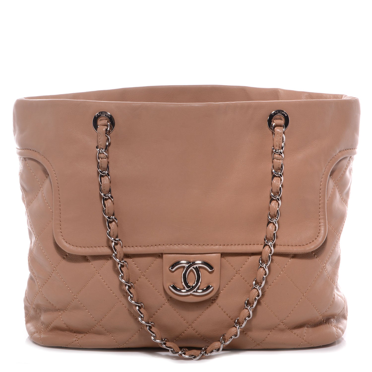 Chanel Calfskin Large Front Flap Tote Dark Beige 1 of 7