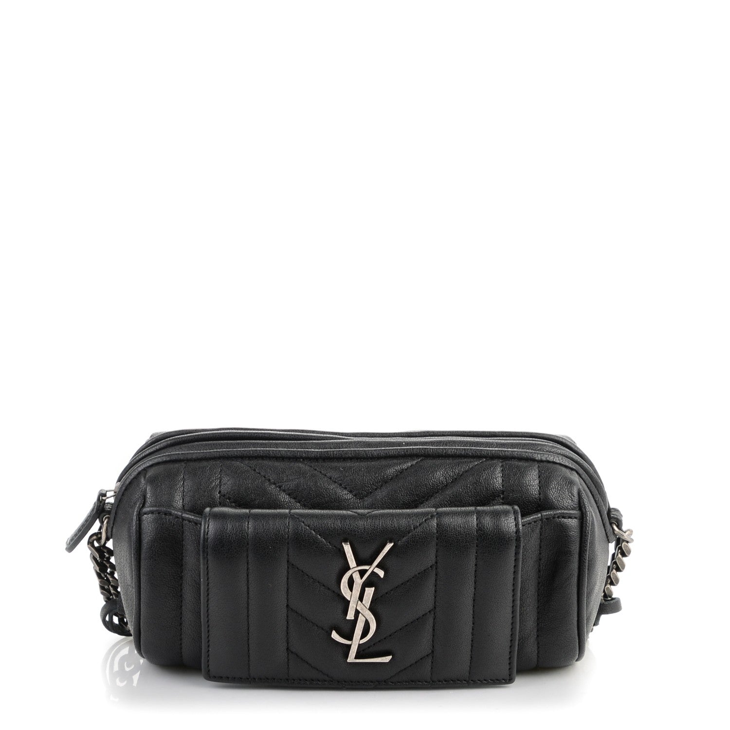 Saint Laurent Lambskin Matelasse Monogram East West Rider Bag Black 1 of 7