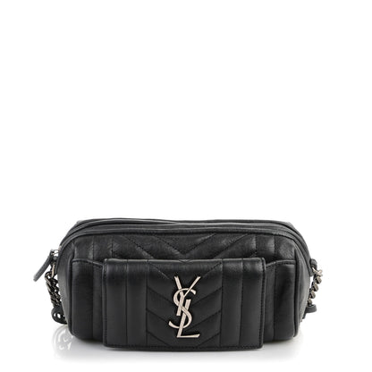 Saint Laurent Lambskin Matelasse Monogram East West Rider Bag Black 1 of 7