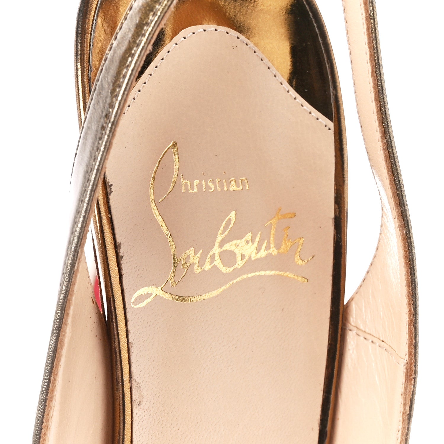 Christian Louboutin Metallic Patent Private Number 120 Pumps 37 Mirror Bronze 7 of 13