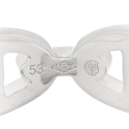 Hermes Sterling Silver PM Chaine d'Ancre Enchainee Band Ring 53 6.5 7 of 9
