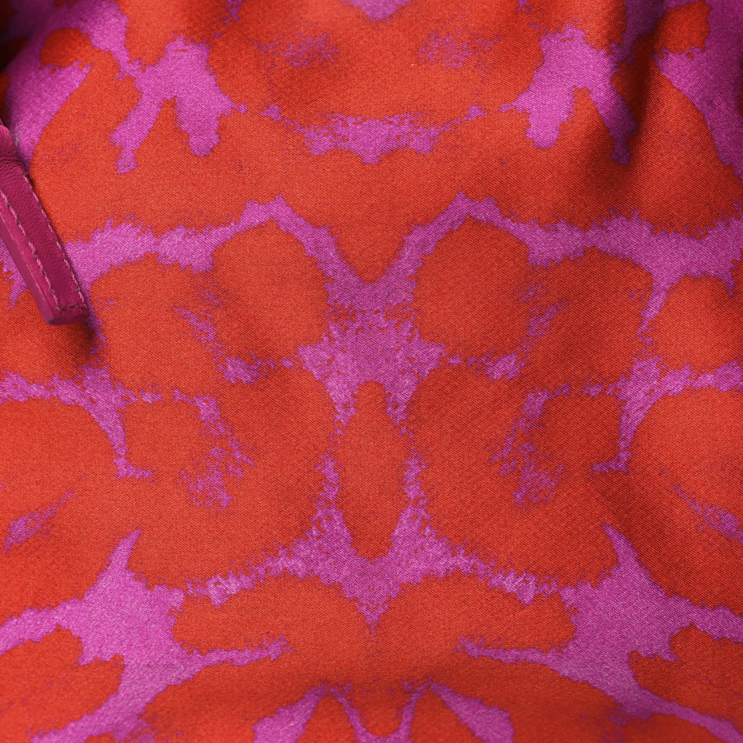 Silk Leopard Print Manta Clutch Flame Bougainvillea