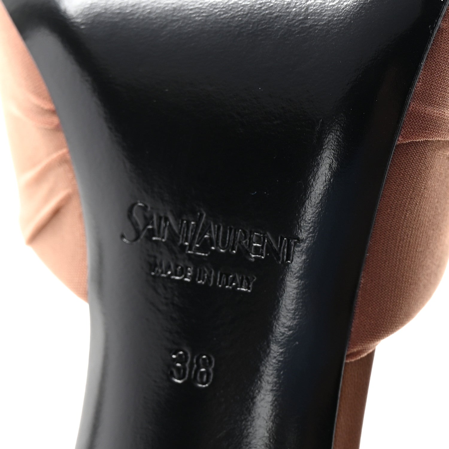 Saint Laurent Mesh Calfskin Ruched Lola 90 Mules 38 Dark Cappuccino 7 of 10