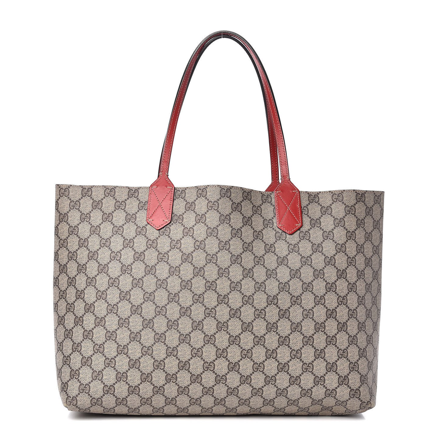 GG Supreme Monogram Medium Reversible Tote Beige Red