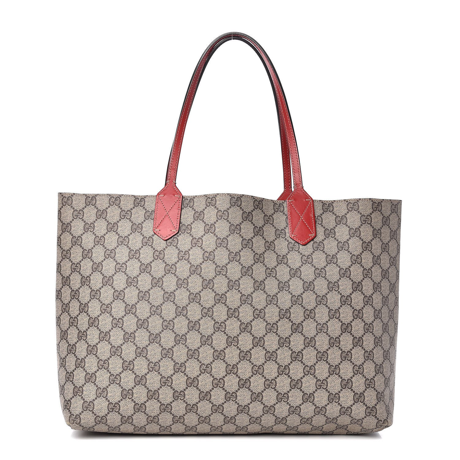 Gucci GG Supreme Monogram Medium Reversible Tote Beige Red 1 of 16