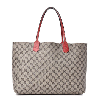 Gucci GG Supreme Monogram Medium Reversible Tote Beige Red 1 of 16