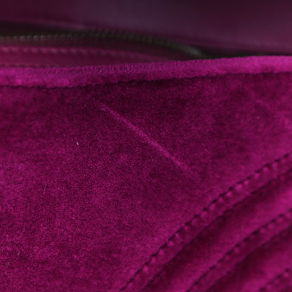 Gucci Velvet Matelasse Small GG Marmont Shoulder Bag Fuchsia Violet Cyclamen 12 of 12