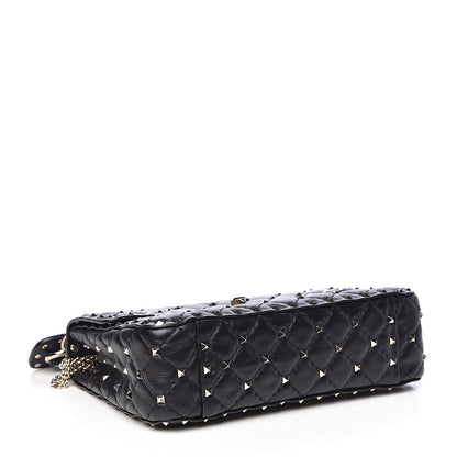 Valentino Garavani Lambskin Medium Rockstud Spike Shoulder Bag Black 4 of 10