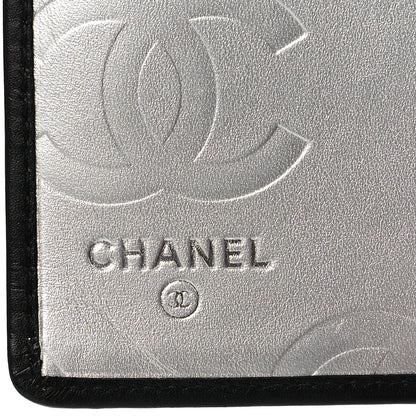 Chanel Calfskin Quilted Cambon Yen Wallet Black Silver 6 of 11