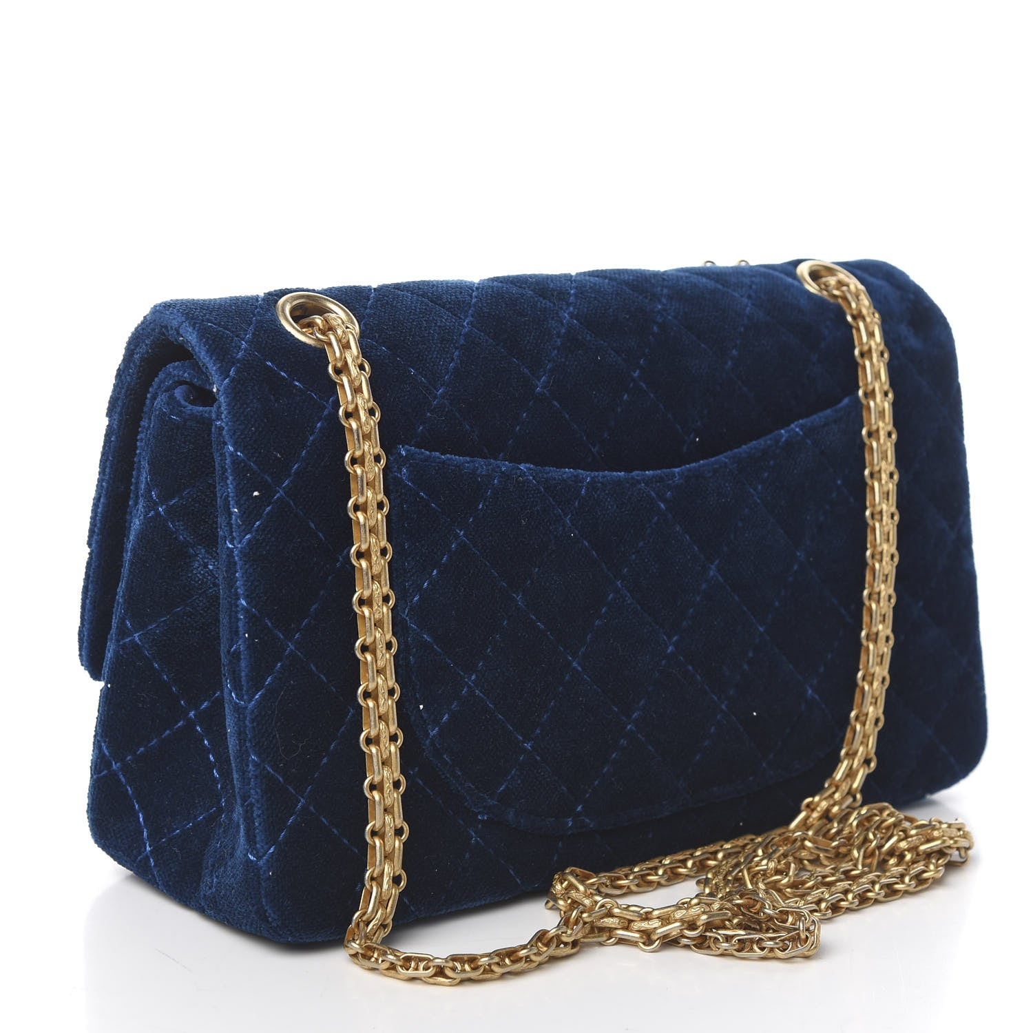 Chanel Velvet Quilted 2.55 Reissue 225 Flap Blue 2 of 12