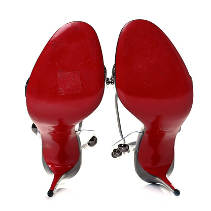 Christian Louboutin Specchio PVC Corinetta 100 Sandals 39 Gun Metal 5 of 10