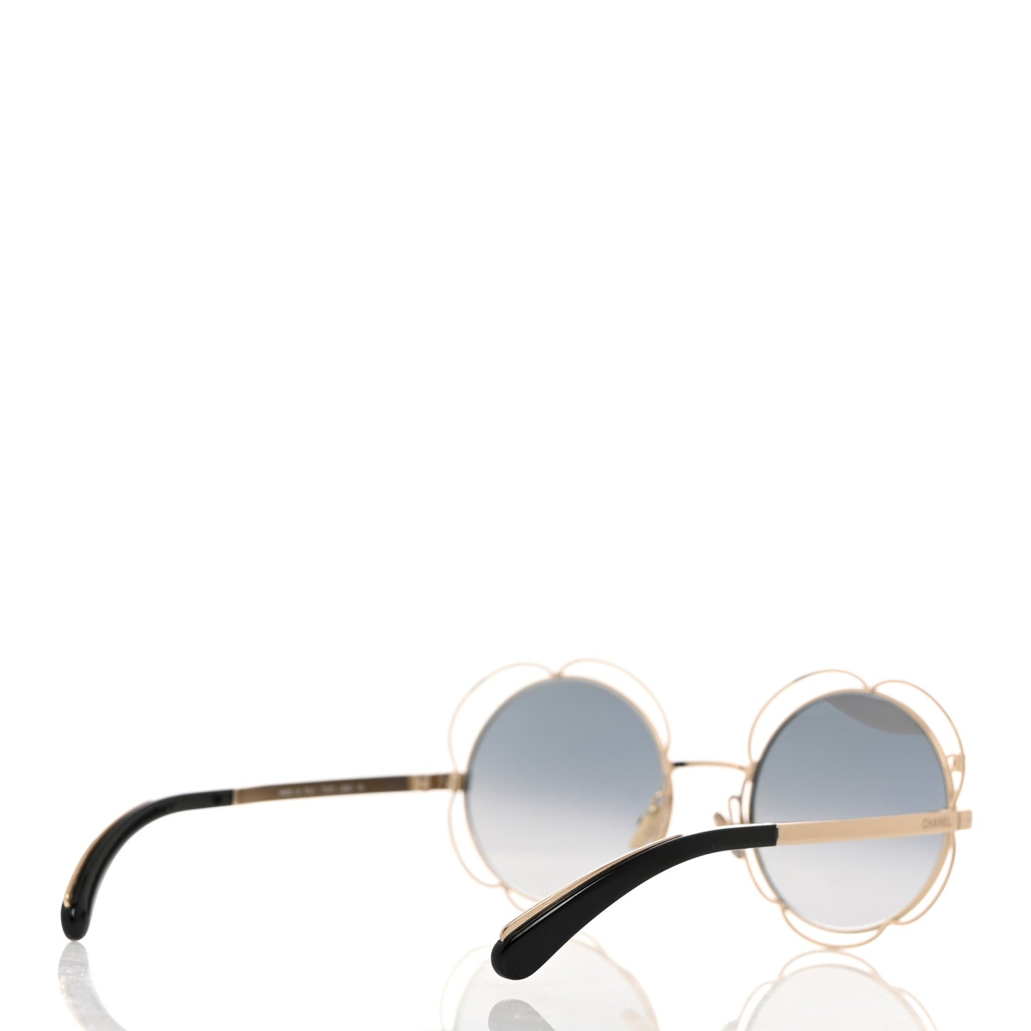 Metal Round Camellia Sunglasses 71573 Gold