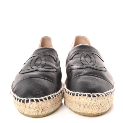 Chanel Lambskin CC Espadrilles 39 Black 2 of 10