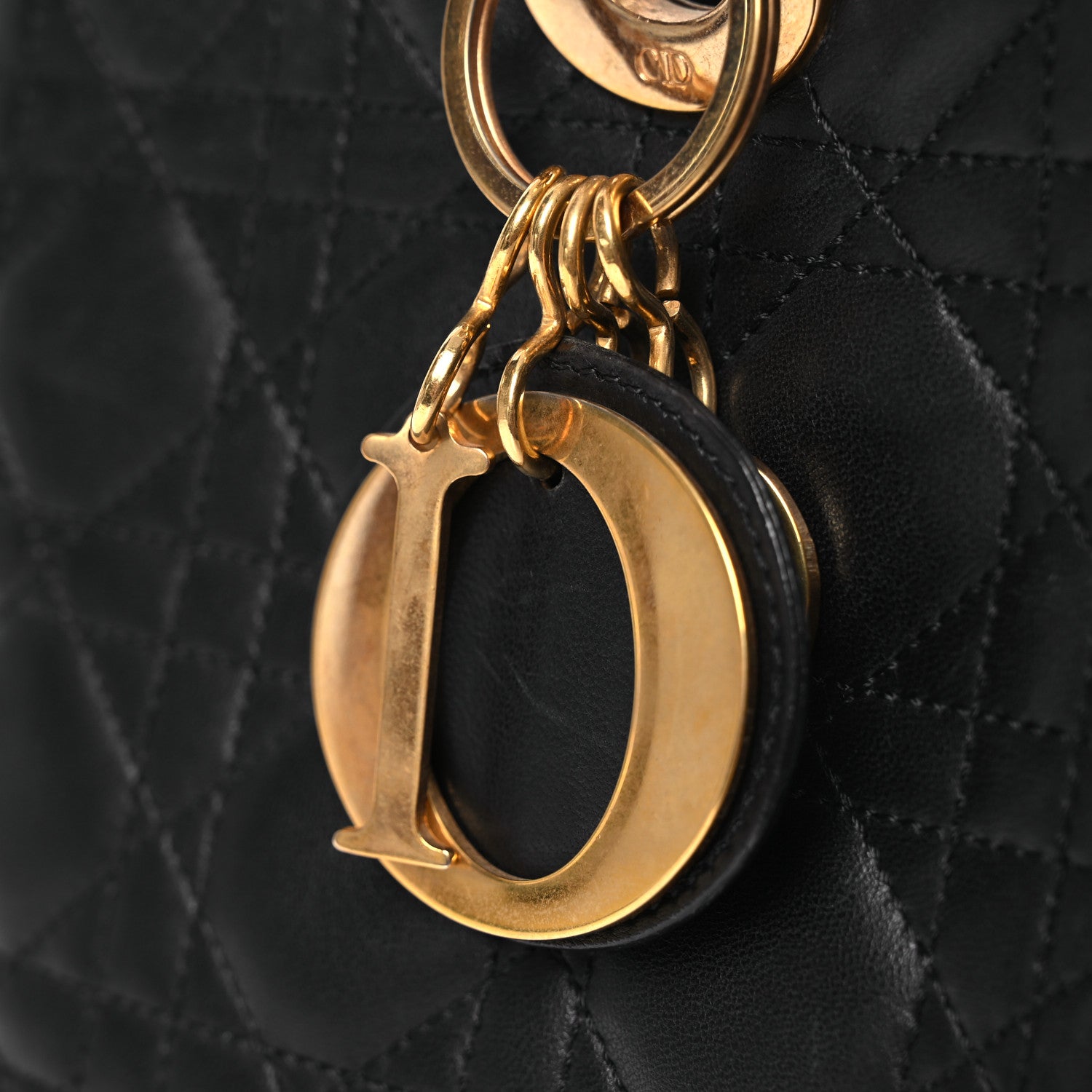 Christian Dior Lambskin Cannage Medium Lady Dior Black 11 of 15