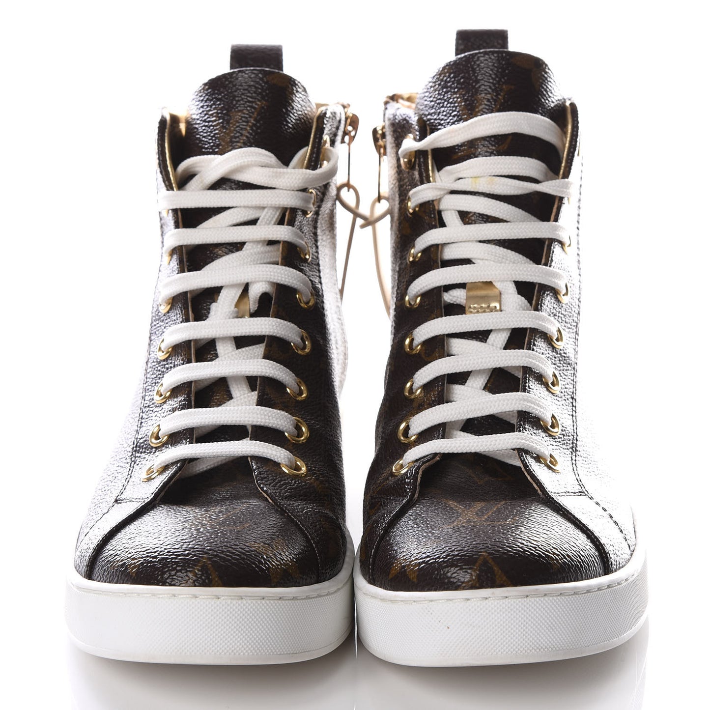 Patent Monogram Stellar Sneaker Boots 37.5 Gold