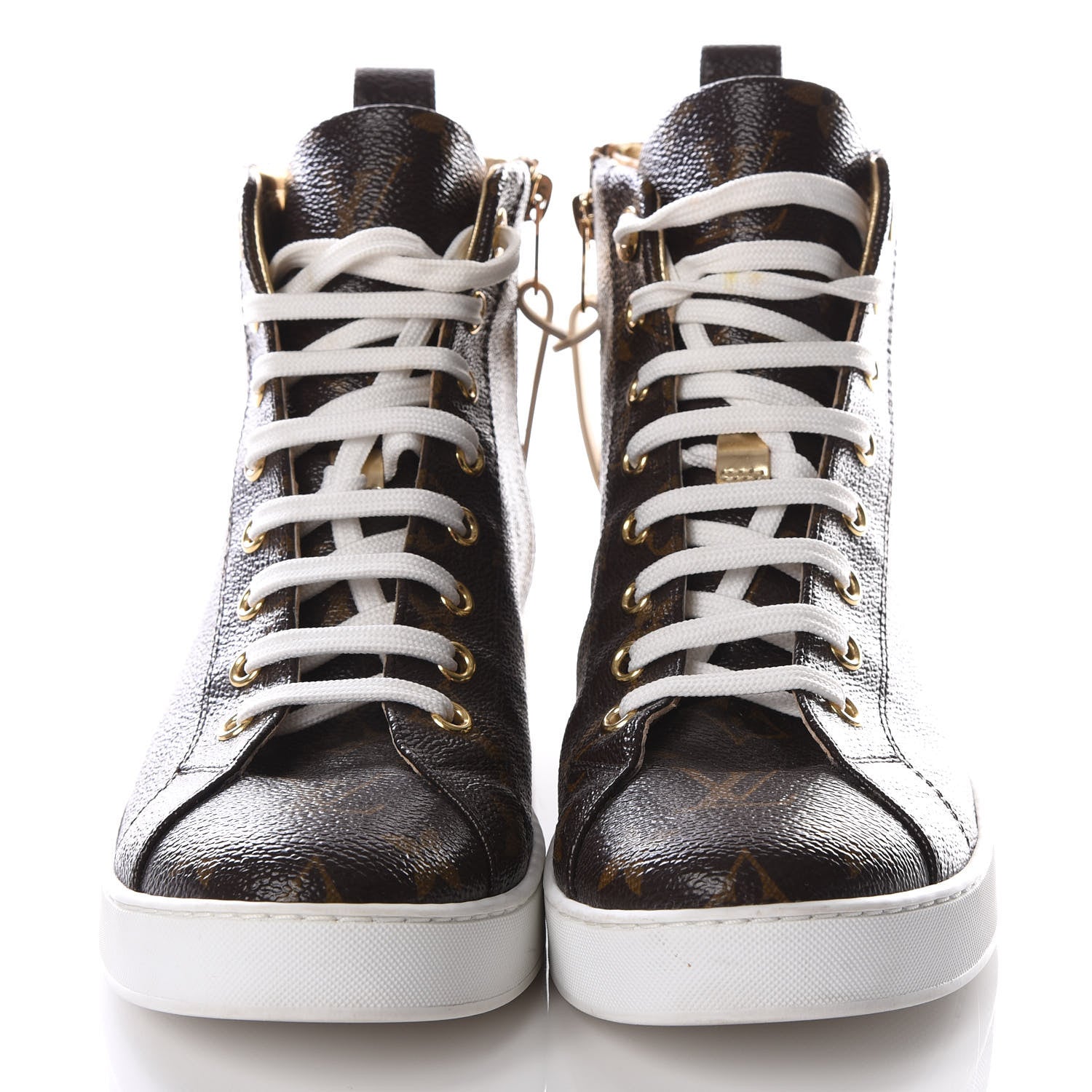 Louis Vuitton Patent Monogram Stellar Sneaker Boots 37.5 Gold 3 of 8