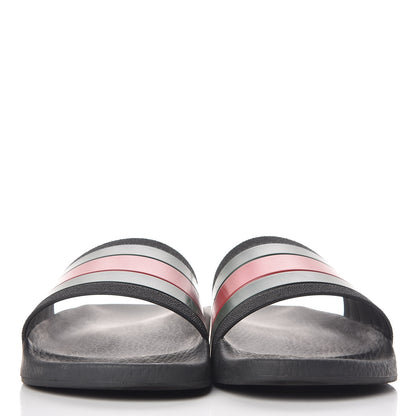 Gucci Rubber Web Mens Pool Slide Sandals 6 Black Green Red 2 of 16