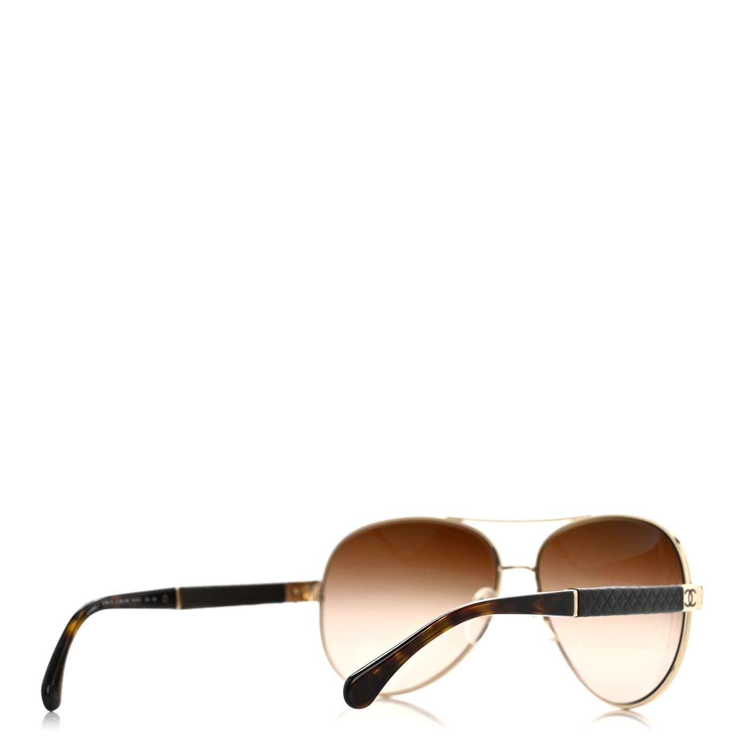 Chanel Lambskin Quilted CC 4195-Q Sunglasses Gold 4 of 7