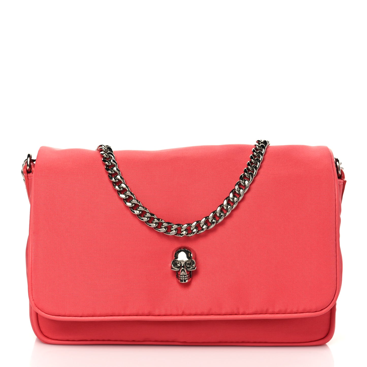 Nylon Skull Camera Crossbody Bag Pink