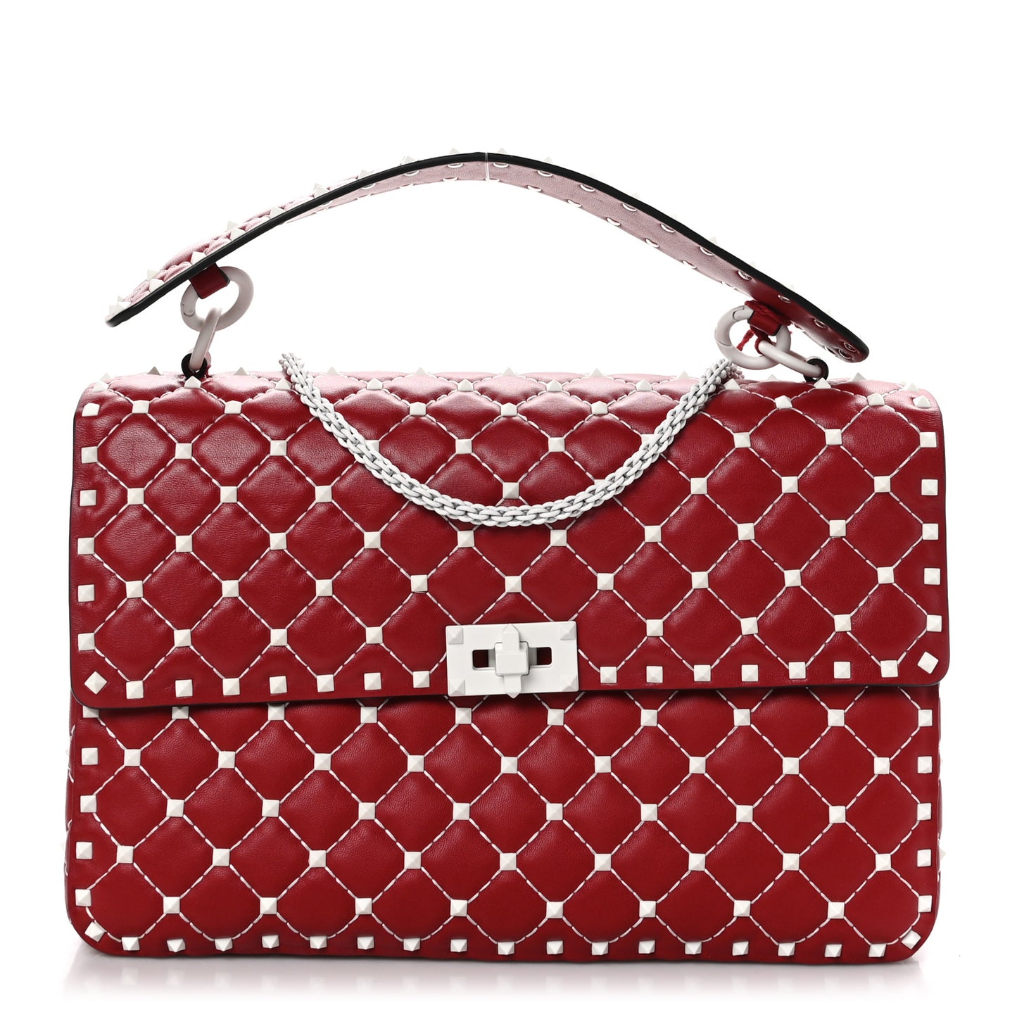 Nappa Large Free Rockstud Spike Shoulder Bag Rosso Valentino