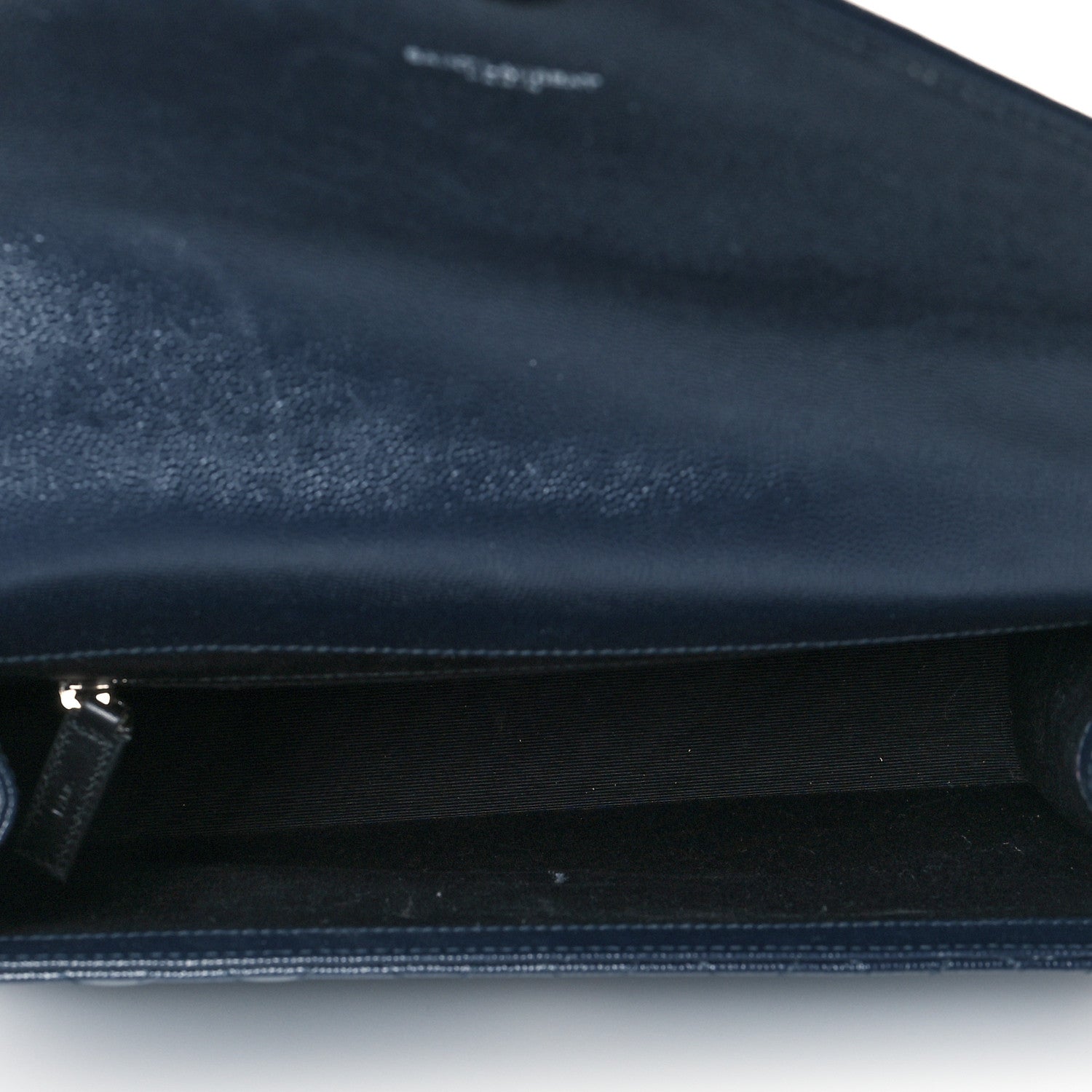 Saint Laurent Grain De Poudre Mixed Matelasse Triquilt Large Monogram Satchel Deep Marine 5 of 10