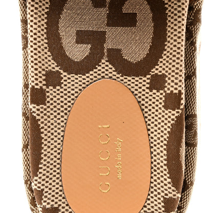 Gucci Monogram Maxi GG Angelina Platform 55mm Slide Sandals 37 Camel Ebony 9 of 10