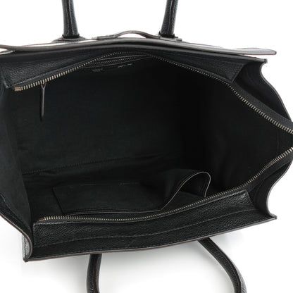 Celine Drummed Calfskin Mini Luggage Black 5 of 8