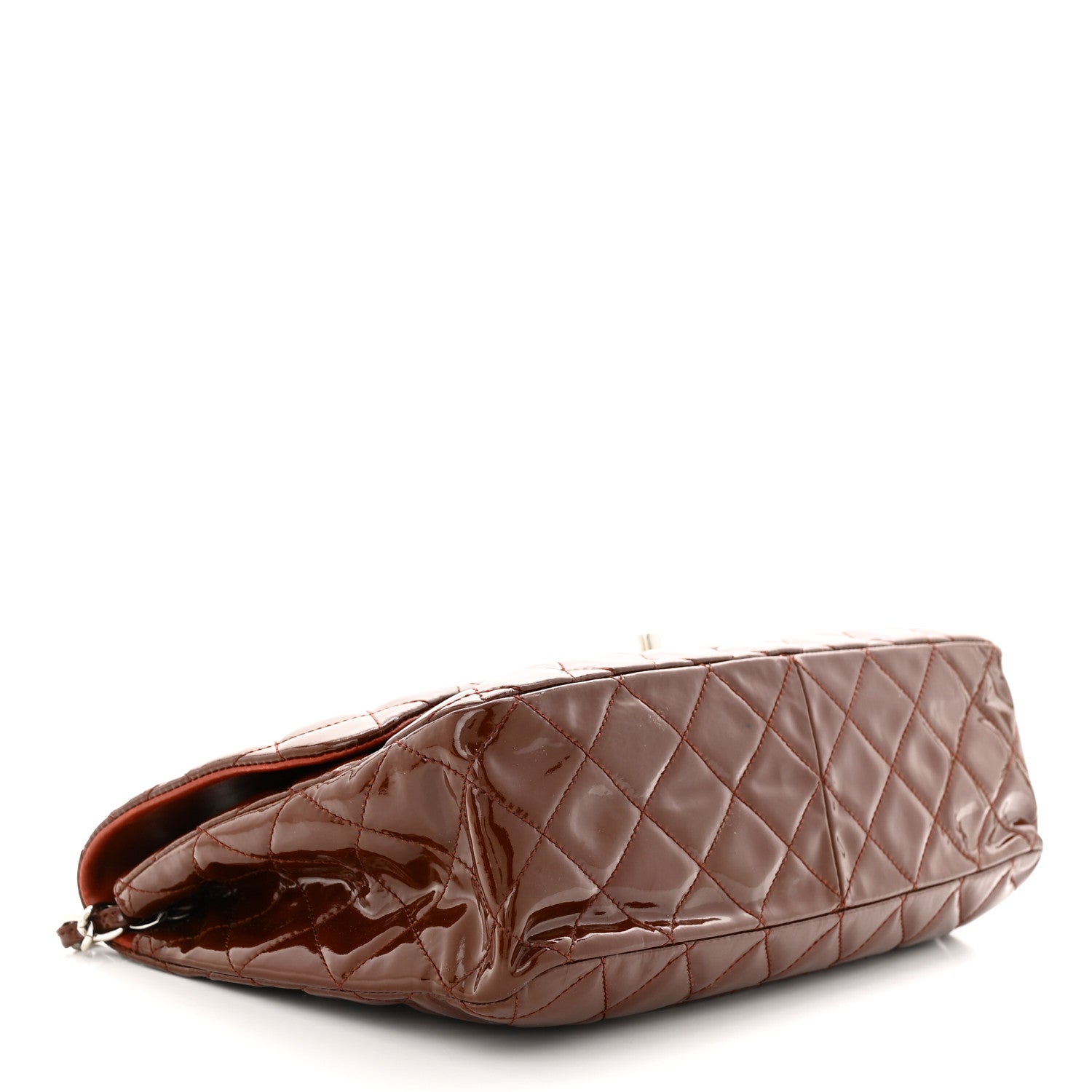 Chanel Patent Jumbo Single Flap Bordeaux 4 of 11