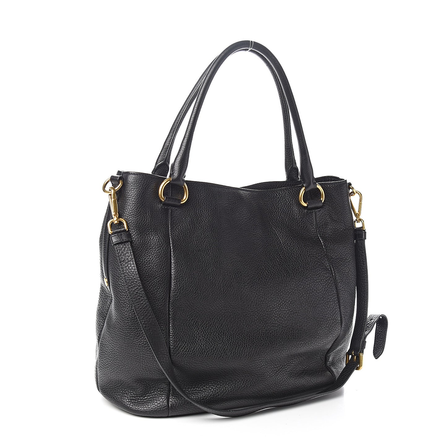 Vitello Daino Shoulder Bag Black