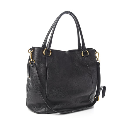 Prada Vitello Daino Shoulder Bag Black 2 of 9