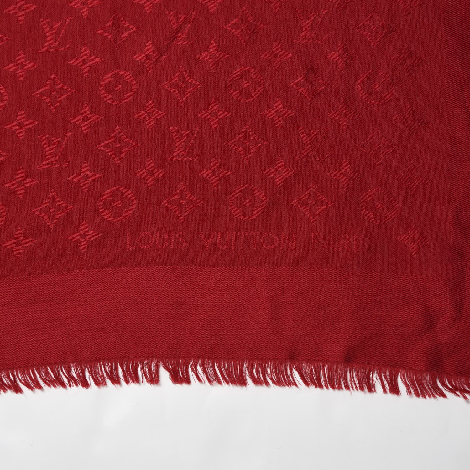 Louis Vuitton Silk Wool Monogram Shawl Pomme D'Amour 3 of 4
