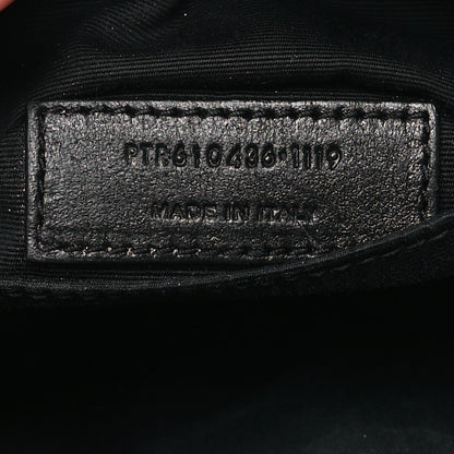 Saint Laurent Grain De Poudre Matelasse Chevron Quilted Round Vinyle Camera Bag Black 7 of 10