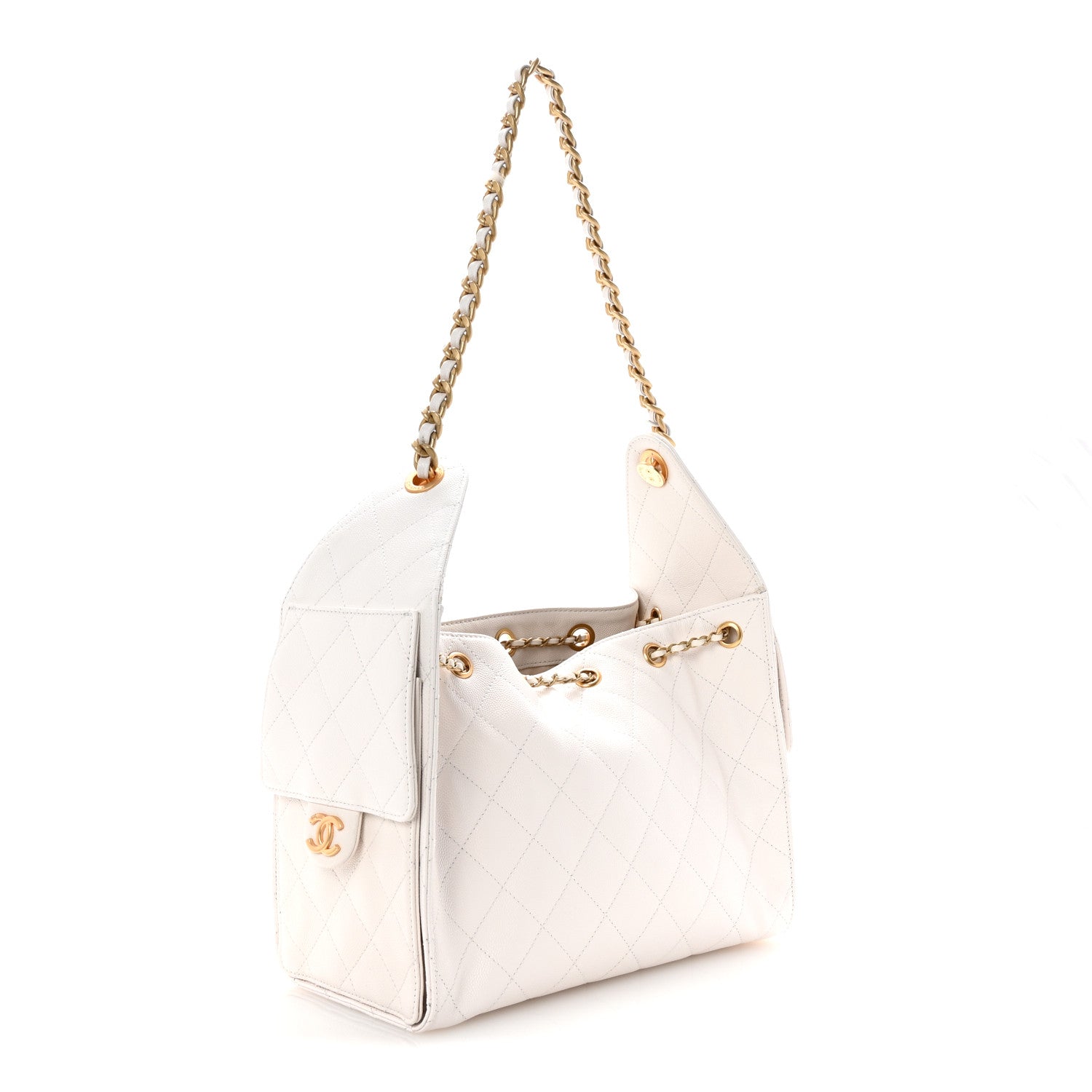 Chanel Caviar Quilted Small Chanel 25 Handbag White 3 of 9