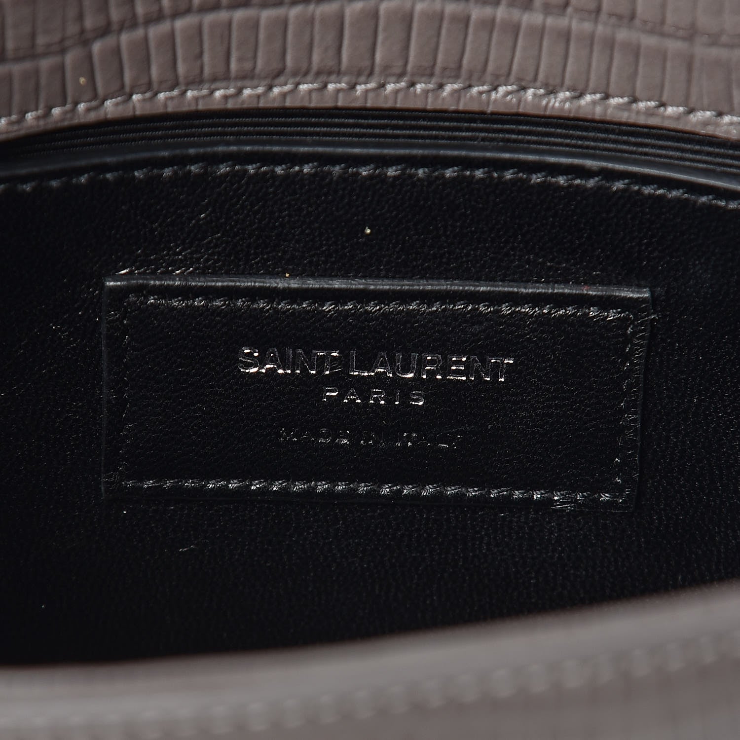 Saint Laurent Lizard Calfskin Embossed Small Classic Monogram Universite Bag Fog 8 of 9