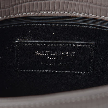 Saint Laurent Lizard Calfskin Embossed Small Classic Monogram Universite Bag Fog 8 of 9