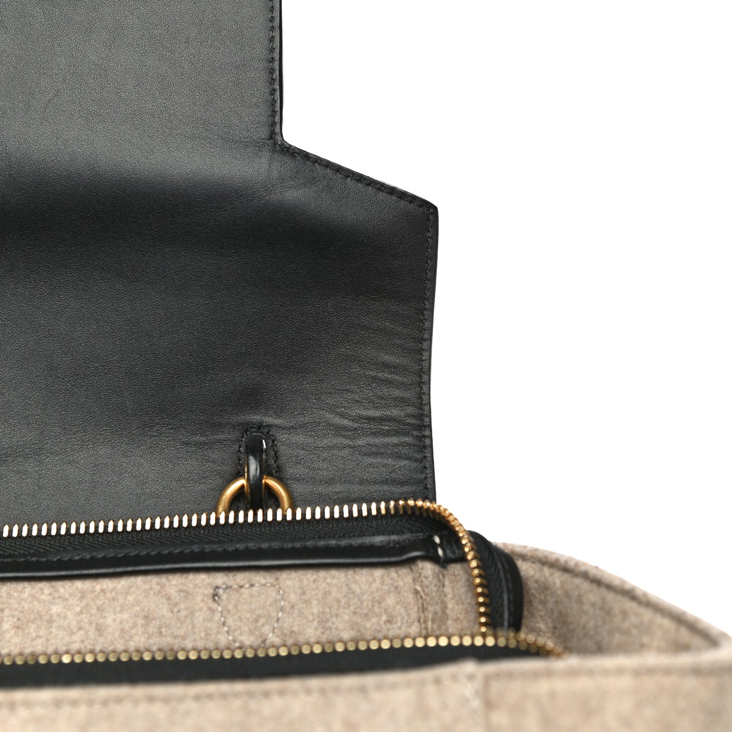 Felt Smooth Calfskin Mini Belt Bag Beige